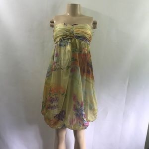 NWT🍹🍹ZARA Beautiful chiffon strapless midi dress